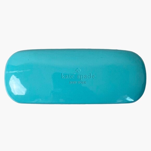 Kate Spade New York Hard Shell Eyeglasses Case Wink Wink Interior Teal Blue EUC - Picture 3 of 5